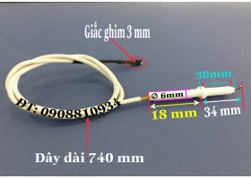 DÂY KIM SỨ ĐÁNH LỬA BẾP GA ÂM 34MM